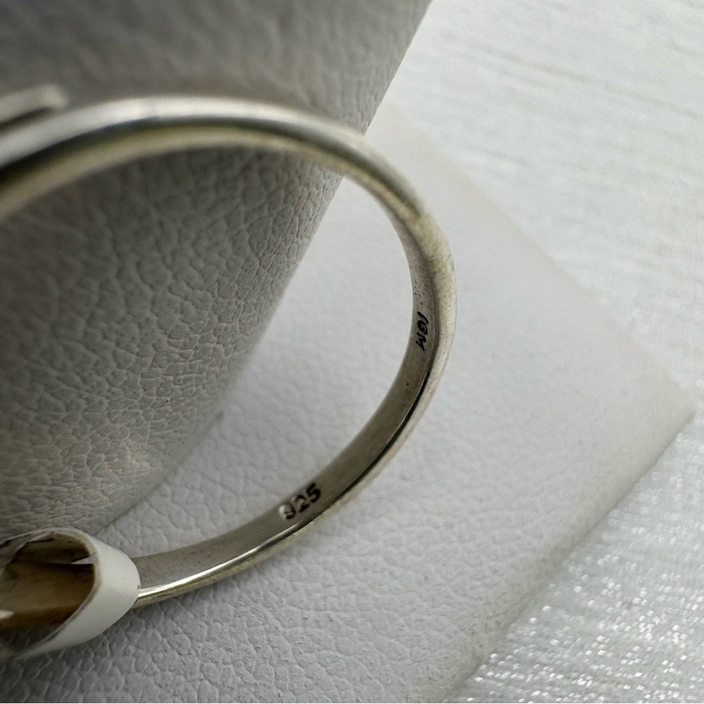 S925 Rose Quartz Oval Ring - Picture 3 of 3